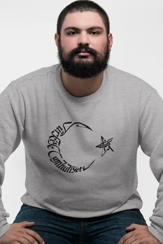 

Angemiel Wear Republic of Turkey Moon Star Gray Men 'S Sweatshirt