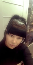 Leeons-postizo corto de pelo sintético para mujer, postizo resistente al calor, con flequillo, corto Natural, pinzas para el pelo, color negro