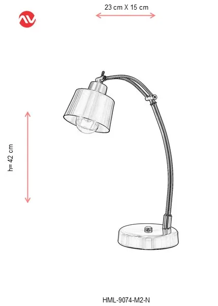 AVONNI HML-9074-M2-N никелированная Рабочая лампа, E27, металл, 23x15c