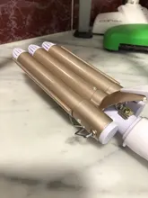 Utensilios de peluquería profesional, rizador de cerámica de triple barril de pelo eléctrico, ondulador de pelo, herramientas de estilismo