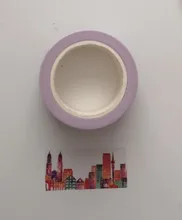 Cinta washi de ciudad para decoración artesanal, planificador de colección de recortes, cinta adhesiva, papelería kawaii
