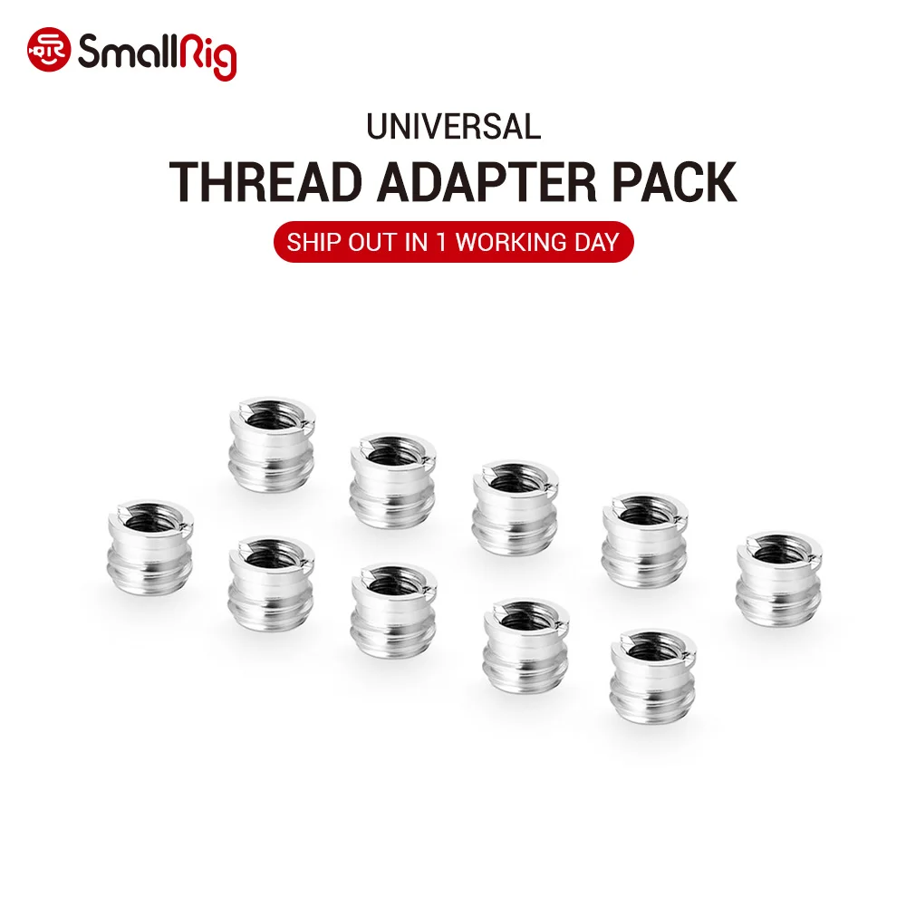 

SmallRig New Thread adapter w/ 1/4" to 3/8" thread 10pcs Pack - 856
