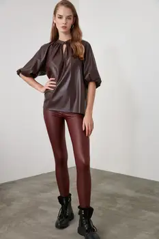 

Trendyol Leather Looking Şardonlu Knitted Leggings TWOAW21TA0015