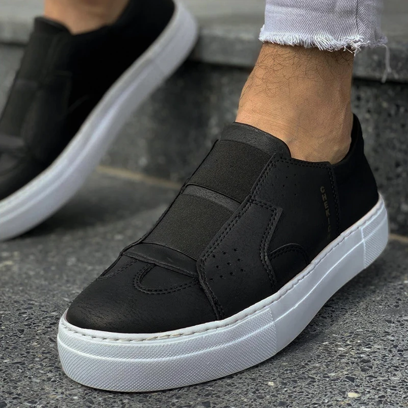 Chekich Men Casual Shoes for Men Sport High Sole Shoes Lace-up Men Sneakers Shoes Comfortable Flexible Fashion Style Leather Wedding Classic Shoes Breathable Walking Running Sneakers Tenis Zapatillas Hombre CH033