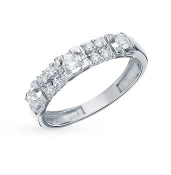 

Silver ring with cubic zirconia sunlight sample 925