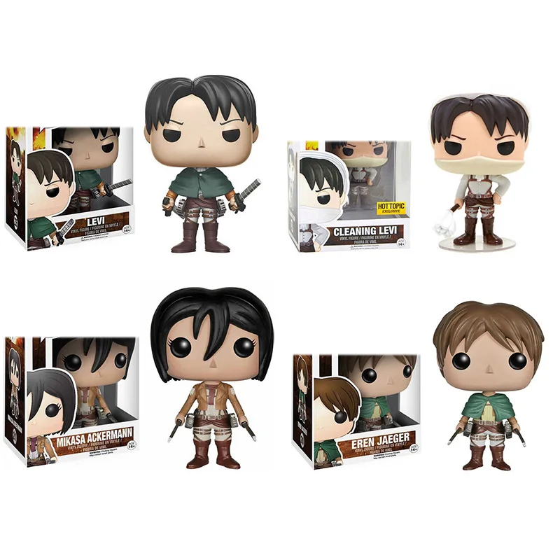FUNKO POP анимация серии атака на Титанов виниловые фигурки игрушки #235 Levi · Ackerman Eren