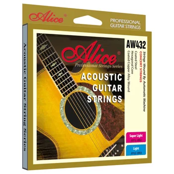 

Aw432p-sl strings for acoustic guitar, color tips, 11-52, Alice