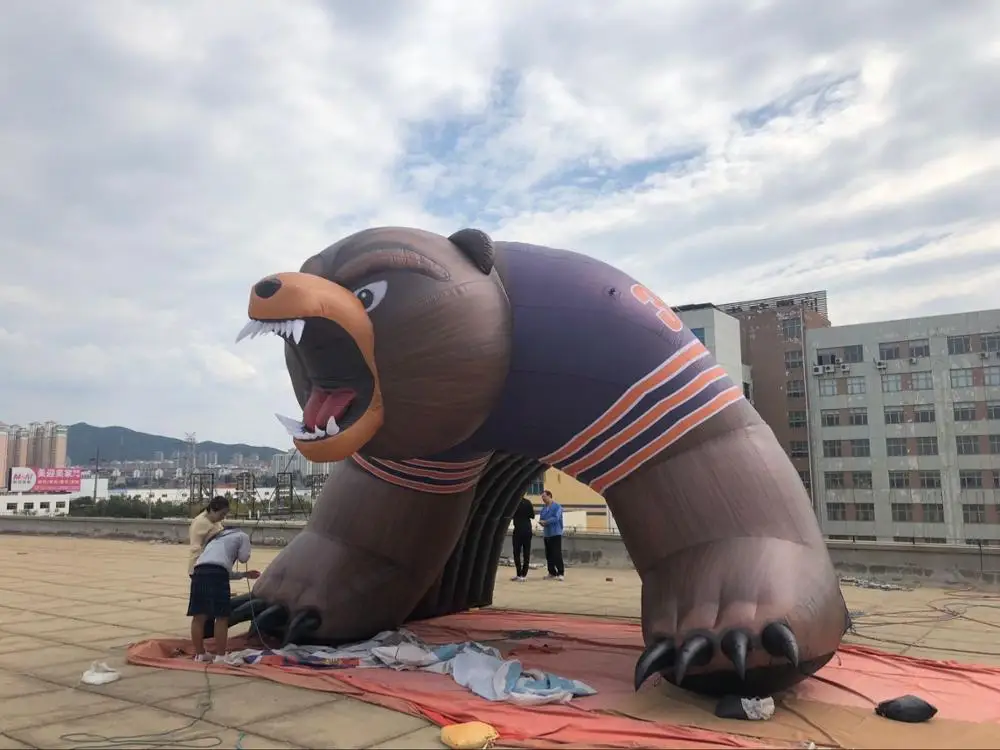 

6*6*4m inflatable bear mascot tunnel tent