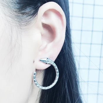 

E154 Jewellry 925 Sterling Silver Earrings For Women Large Hoops Snake-shaped ear studs Trendy personality e silver charm Frees