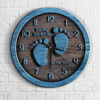 

Personalized Initial Steps Wood Wall Clock-2