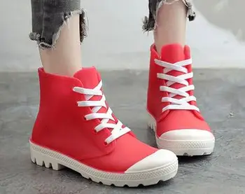 

YEELOCA New Woman Rain Boots Ankle Boot m002 for Woman Waterproof Solid Color Shoes WR033