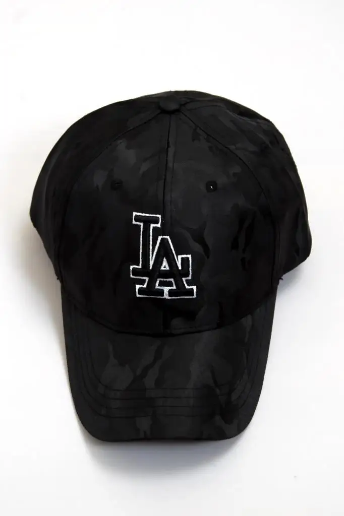 11339 Embroidered Camouflage Black Caps