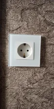 Outlet Power-Socket Tempered-Glass-Panel Coswall Children Protective-Lock Grounded 16A