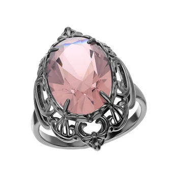 

Silver ring with morganites sunlight sample 925