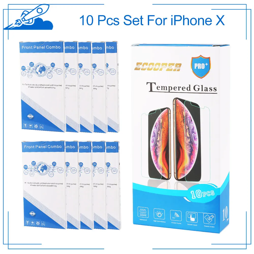 Elekworld 10 шт. класс для iphone X OLED TFT с 3D сенсорным дигитайзером в сборе без битых