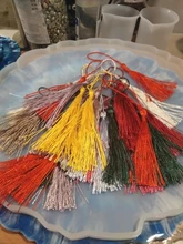 30 unidades/lote de cuerda colgante de 70mm con flecos y borlas de seda, colgante para pendientes, collares, fabricación de joyas, suministros de accesorios