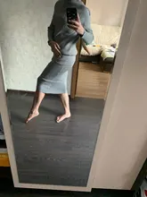 TAOVK Autumn Womens Costume Knitted  Tracksuit  Sweater + Slim Skirt Two-Piece Set