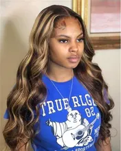 Ali Coco-mechones de pelo brasileño con degradado, extensiones de cabello humano Remy de color resaltado con cierre, P4/30