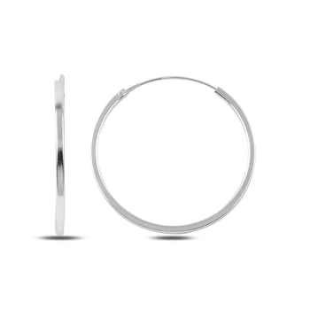 

Silver 925 Sterling 30mm Plain Ring Earrings