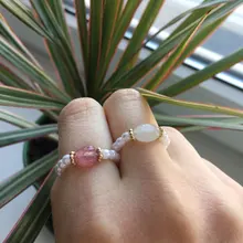 Elegante cuenta de perla simulada piedra elástico anillos para las mujeres anillo de corazón para nudillos del dedo de moda Vintage ajustable joyería regalos