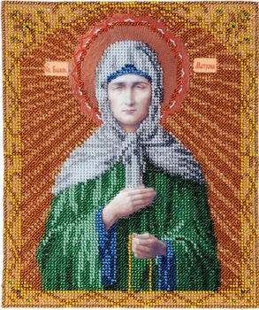 

БН-4006 Set for embroidery with beads Hobby & Pro's Icon Holy Blessed Matrona Of Moscow's 19*23 cm