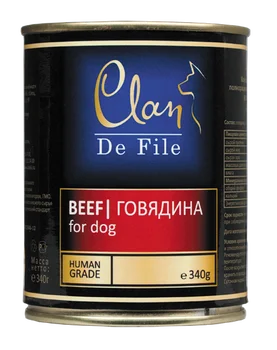

Clan De file canned food for dogs 340g beef 12 PCs