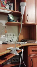 Light-Socket Base Desk-Lamp-Holder Gooseneck Clip-On-Cable Us-Plug On-Off-Switch Flexible