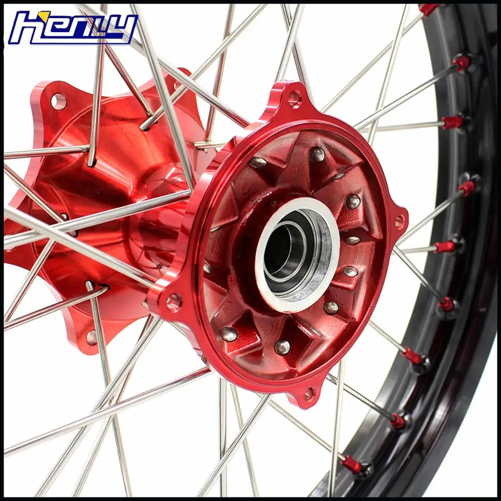 1,6*21/2,15*18 эндуро литья колесные диски Набор для HONDA CR125R CR250R 2000-2013 Черный алюминиевые диски