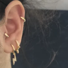 ANENJERY-pendientes de aro minimalistas de Plata de Ley 925 para mujer, aretes redondos pequeños de oro de 6mm/8mm/10mm/12mm/15mm, 1 par