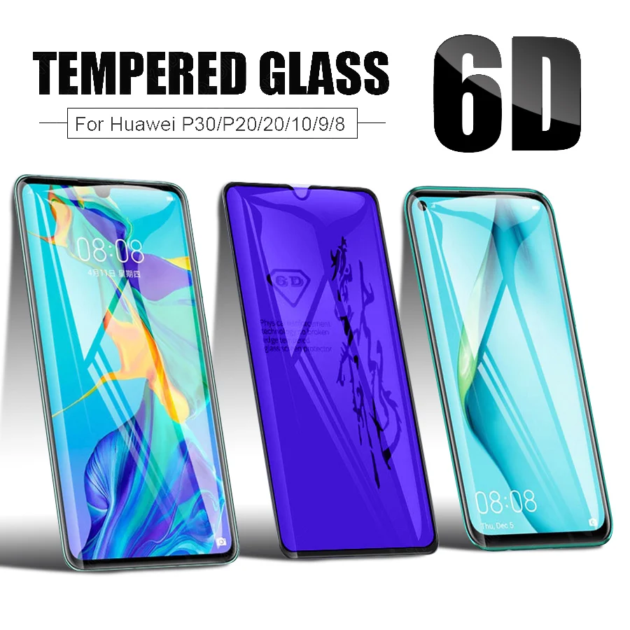 6D закаленное стекло для Huawei P30 P20 Lite P Smart 2019 Защитное экрана Honor 9 10 20 10i 9X 8X |