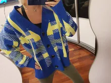 Sweaters Cardigans Checkered Plaid Colorfaith Korean Fashionable Women's Knitwears Buttons