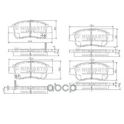 J3602086_колодки Дисковые Передние! Toyota Yaris 1.0i/1.3i/1.5wti/1.4d 99-01 Nipparts J3602086 Nipparts арт. J3602086
