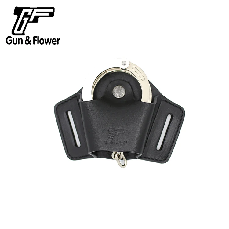 Черный Gunflower Duty gear лоскут TopLeather мешочек с наручниками простой черный держатель Наручника с петлей для ремня - Цвет: Черный