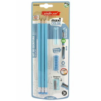 

Starplast Set scripture, Pack saving, Pencils HB, To use school and Office, Color blue