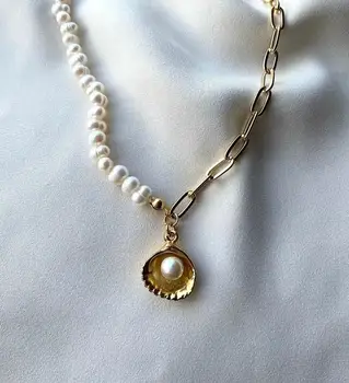 

Female Real Freshwater Pearl Shell Trend Custom Necklace 2020 Turkish Jewelry