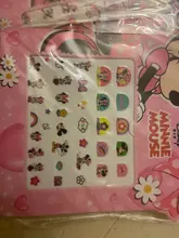 5 uds. De pegatinas de Disney Mickey y Minnie para uñas, juguetes de pegatinas para niñas, regalos de cumpleaños