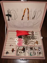 Joyero de cuero de alta capacidad para mujer, organizador de joyas de viaje, multifunción, collar, pendientes, caja de almacenamiento de anillo, regalos para mujer