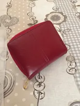Cartera corta de PU para mujer, monedero pequeño rojo con cremallera y botón, monedero con bolsillo para monedas, gran oferta