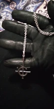 Misterioso Cruz fantasma destino llave collar con colgante Punk Cruz Ghoul cadena fantasma banda Grucifix Papa Emérito de regalo de la joyería