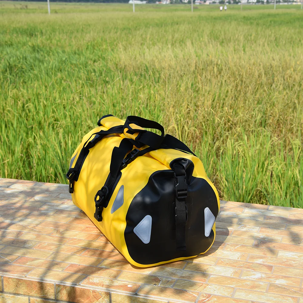 Heißer Verkauf wildes Herz wasserdichte Reisetasche 40l 66l 100l wasserdichte Motorrad tasche 500d Plane Motorrad tasche Camping Reisetasche – Detail 11