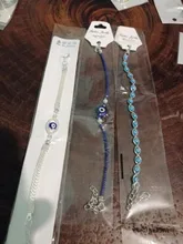 Rinhoo-pulsera de eslabones con colgante de ojo malvado para hombre y mujer, brazalete con diamantes de imitación, diseño Vintage, hecho a mano