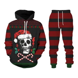 Ensemble sweat shirt à capuche et fermeture éclair pour homme et femme, imprimé en 3d, idéal pour noël, collection automne et hiver 