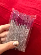 Zwellbe descartable de cristal cepillo de pestañas peine 25/50 unids/pack pestañas rímel de extensión varitas de maquillaje profesional herramienta de belleza