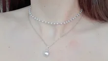 SUMENG-gargantilla de perlas Kpop para mujer, collar bonito de doble capa, colgante de cadena para mujer, regalo para niñas, joyería 2021