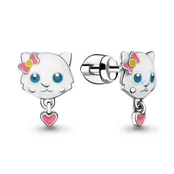 

Aquamarine baby earrings without enamel inserts, 925 sterling silver