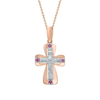 

Gold pendant with rubies sunlight sample 585