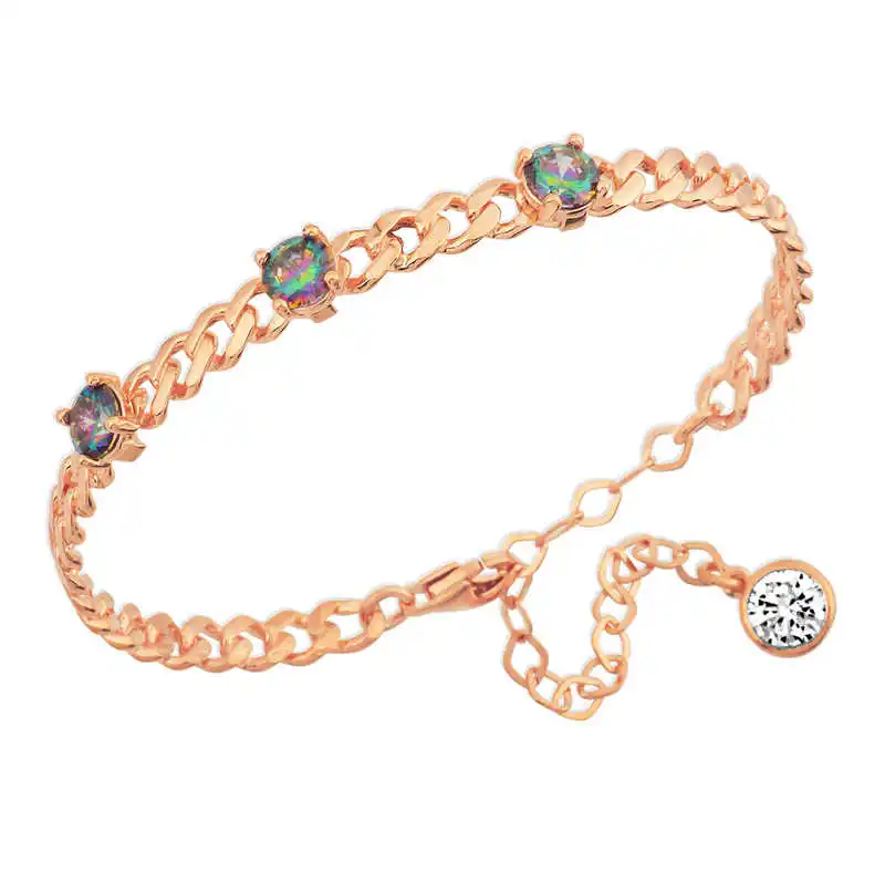 

Armagano 100% 925 Sterling Silver Chain Looking Mystic Topaz Lady Bracelet High Quality and Original Women Wrist Straps