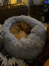 FortyLions-Cama larga de felpa para perros y gatos, cojín largo de felpa super suave y esponjoso para mascotas, cómoda para casa