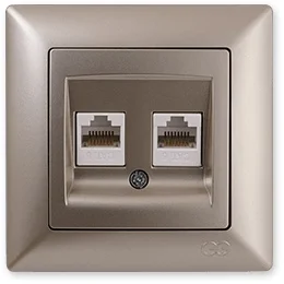 

PnpnElectrıc Gns Visage Ambiance Metallic Beige Double Data Socket (2 xRJ45 Cat6)