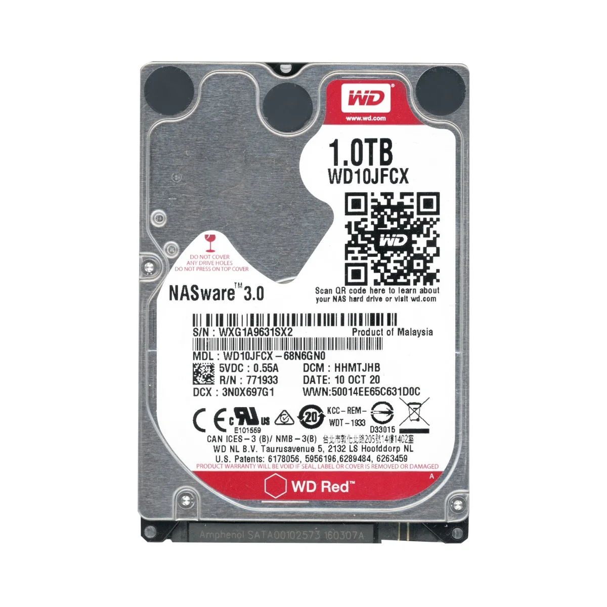 Жесткий диск HDD 1 Tb SATA 6Gb/s Western Digital Red WD10JFCX 2.5&quot 16Mb |